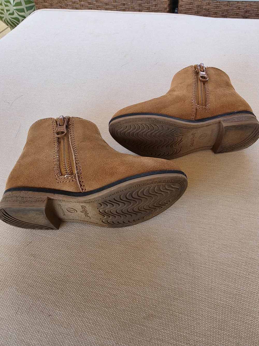 Cat & Jack Kids Brown Suede Side-Zip Ankle Boots